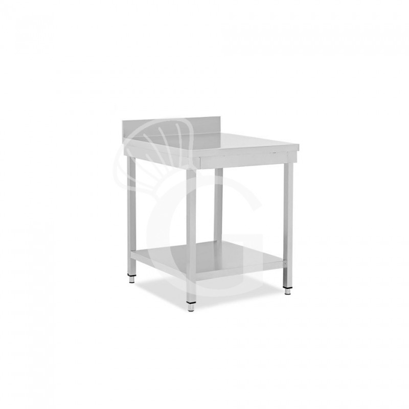Edelstahltisch, 1 Grundboden, Aufkantung, B 500 mm x T 600 mm x H 965 mm
