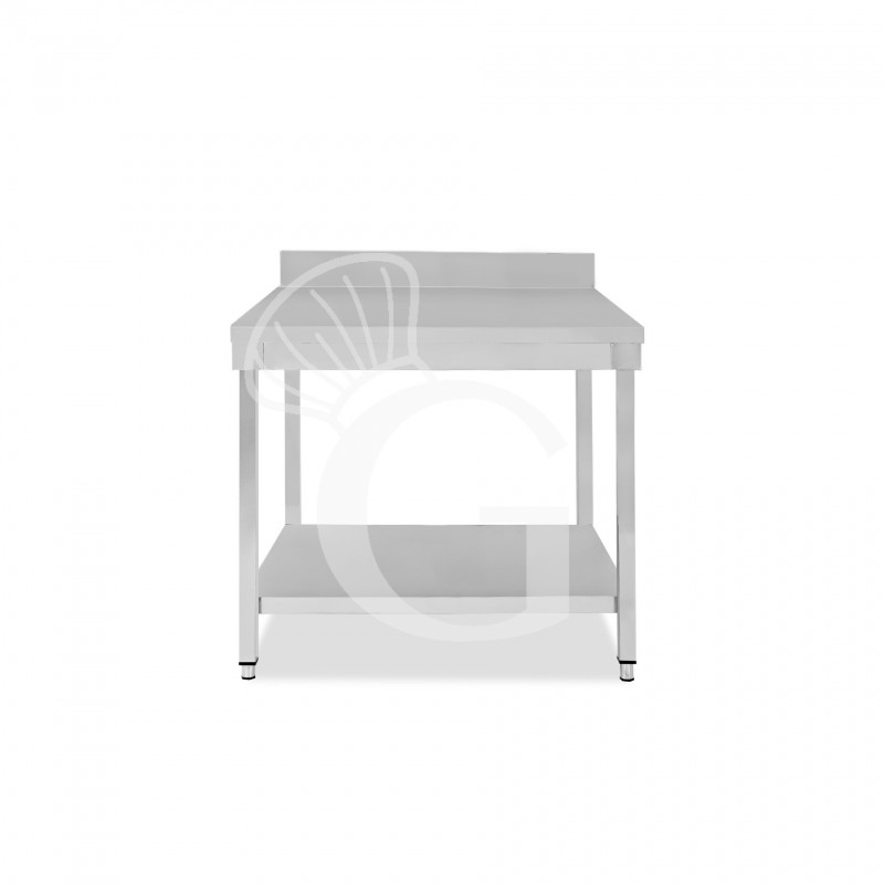 Edelstahltisch, 1 Grundboden, Aufkantung, B 900 mm x T 600 mm x H 965 mm