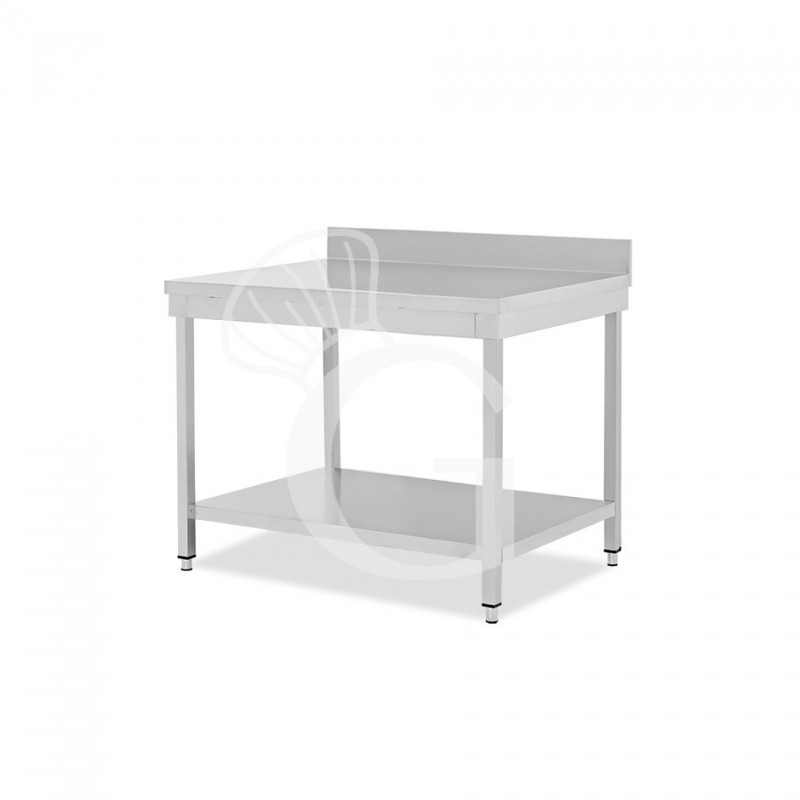 Edelstahltisch, 1 Grundboden, Aufkantung, B 900 mm x T 600 mm x H 965 mm
