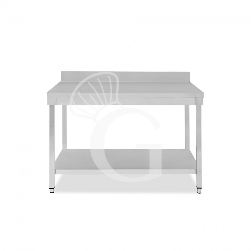 Edelstahltisch, 1 Grundboden, Aufkantung, B 1400 mm x T 600 mm x H 965 mm