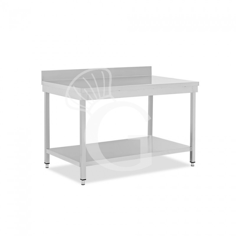 Edelstahltisch, 1 Grundboden, Aufkantung, B 1300 mm x T 700 mm x H 965 mm