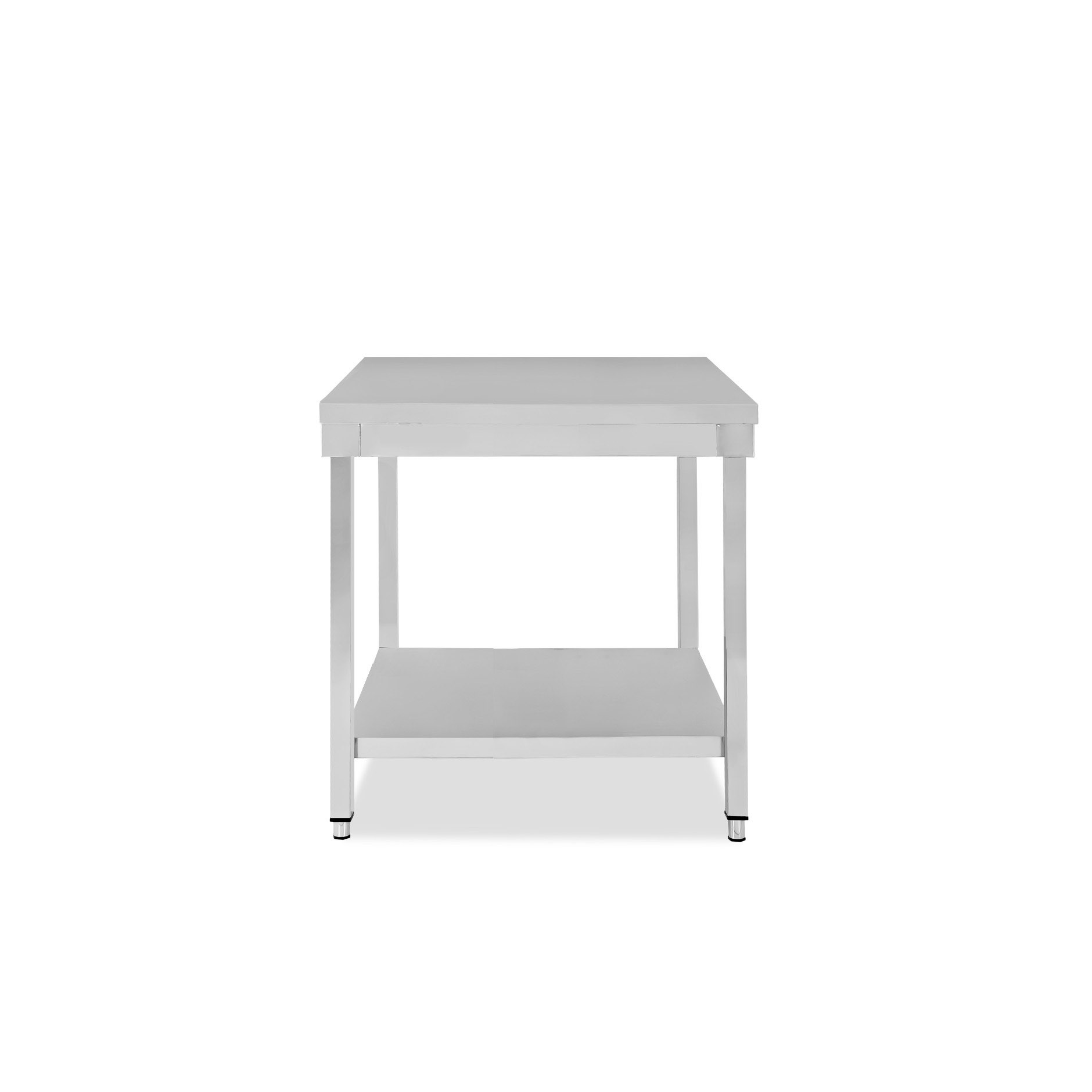 Edelstahltisch, 1 Grundboden, B 700 mm x T 700 mm x H 865 mm