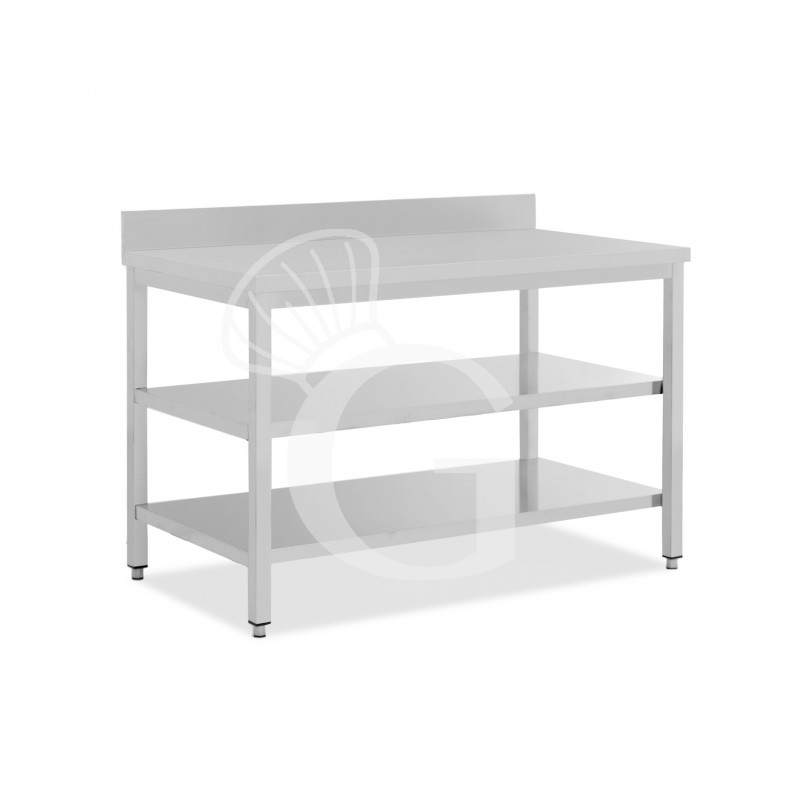 Edelstahltisch 2 Regalböden Aufsatz B 1700 mm x T 700 mm x H 950 mm