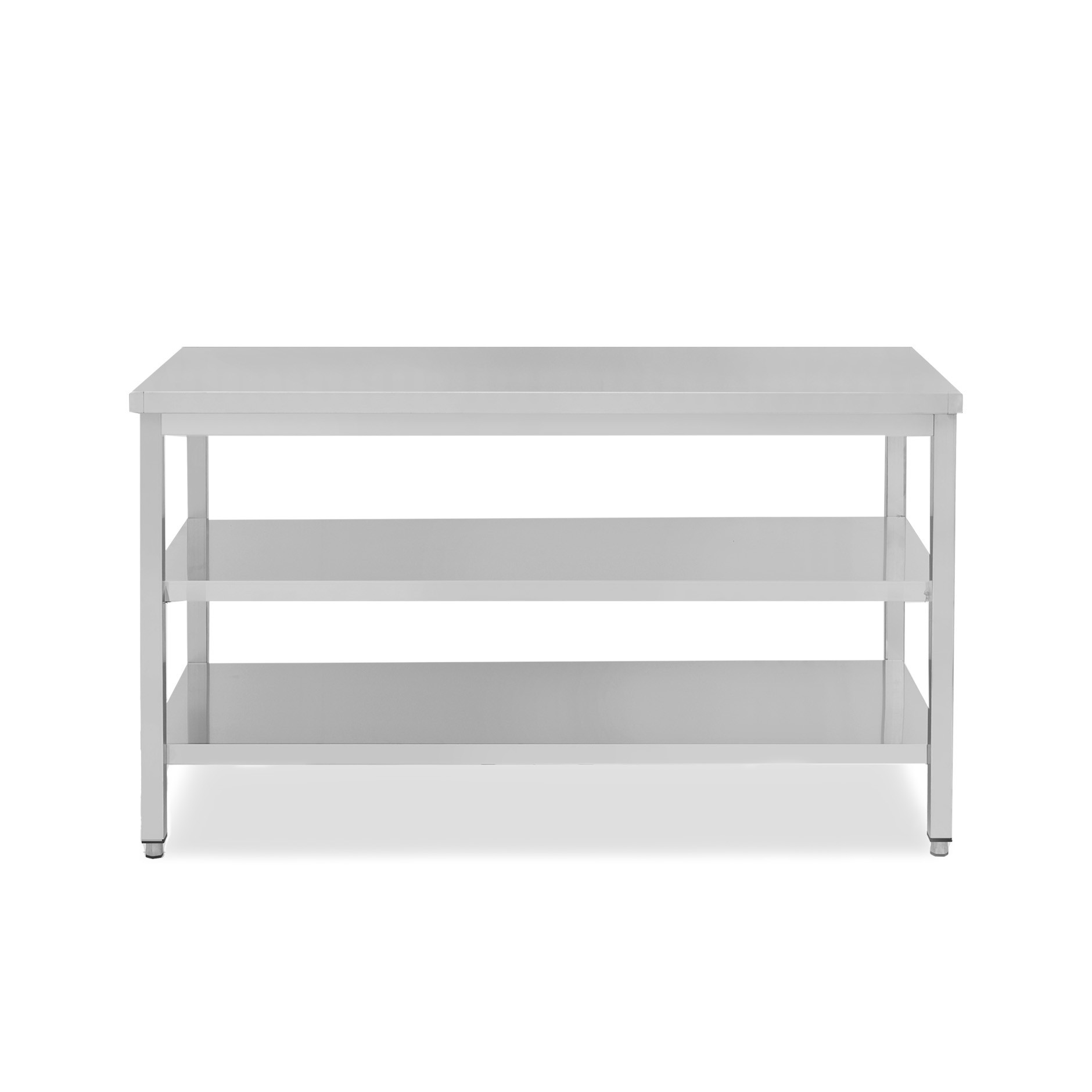 Edelstahltisch, 2 Regalböden, B 1800 mm X T 600 mm X H 865 mm