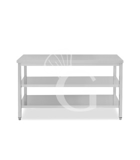 copy of Tavolo semplice in acciaio inox con 2 ripiani e misure L 1900 mm x P 700 mm x H 850 mm