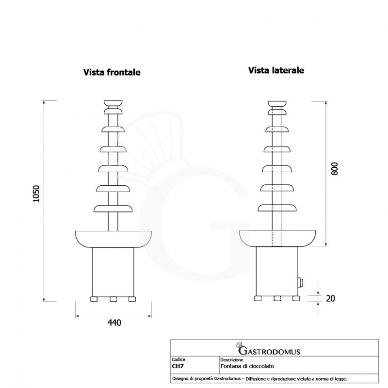 Schokoladenbrunnen, 6 Etagen, 8 Kg