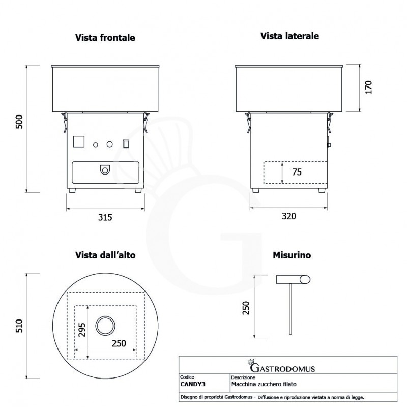 Zuckerwattemaschine/Zuckerwattegerät, Ø 510 mm x H 500 mm