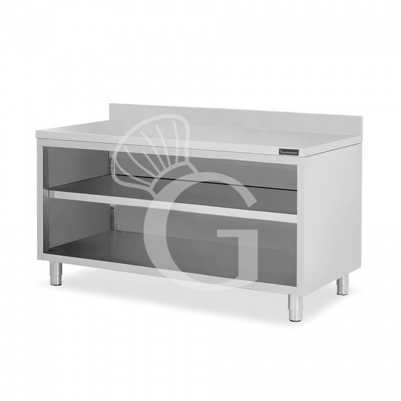 Offener Edelstahltisch 2 Regalböden Aufsatz B 1900 mm x T 700 mm x H 950 mm