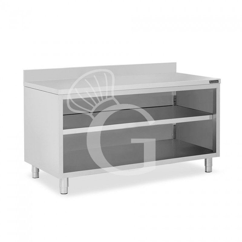 Offener Edelstahltisch 2 Regalböden Aufsatz B 1900 mm x T 700 mm x H 950 mm