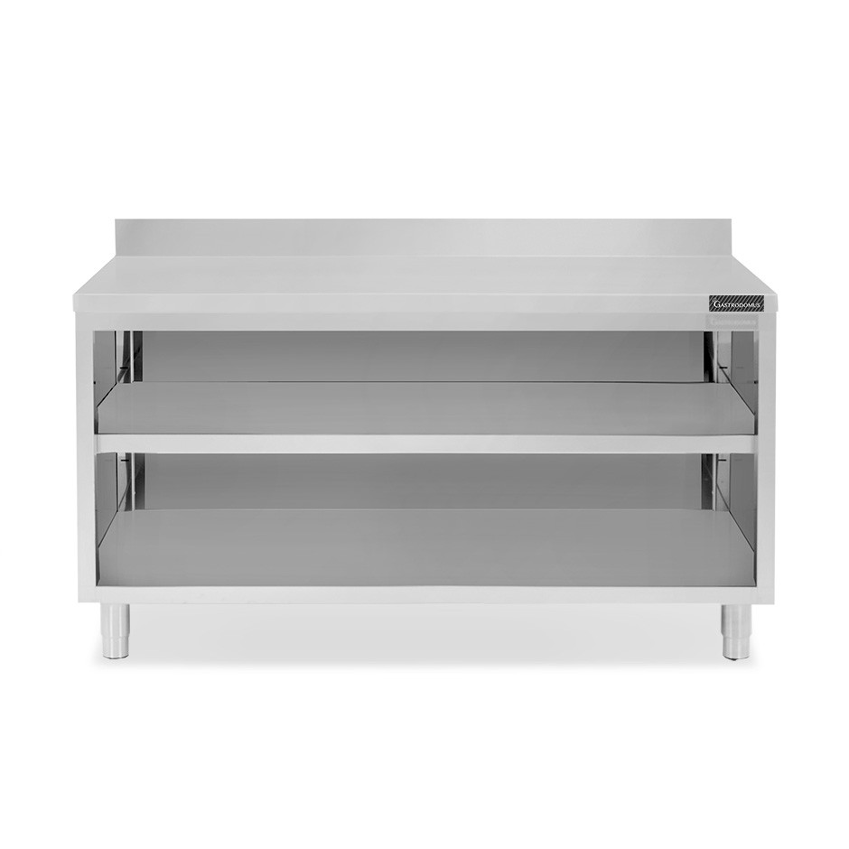 Offener Edelstahltisch 2 Regalböden Aufsatz B 1900 mm x T 700 mm x H 950 mm