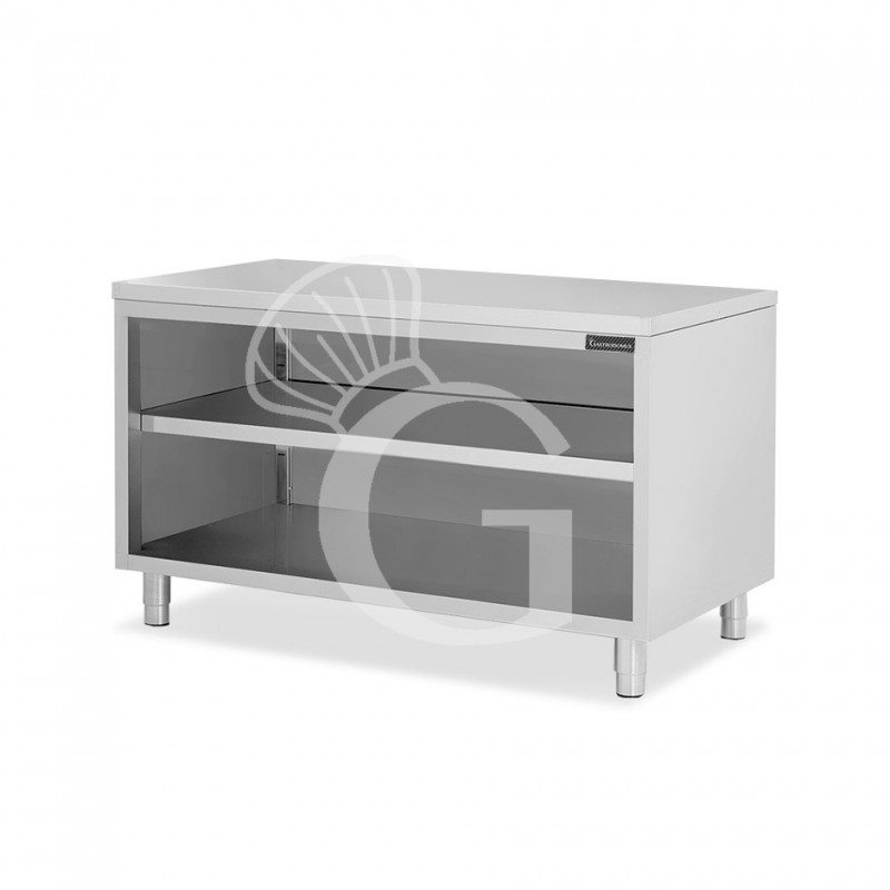 Offener Edelstahltisch 2 Regalböden B 1600 mm x T 600 mm x H 850 mm