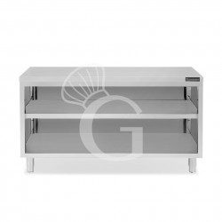 Offener Edelstahltisch 2 Regalböden B 1800 mm x T 600 mm x H 850 mm