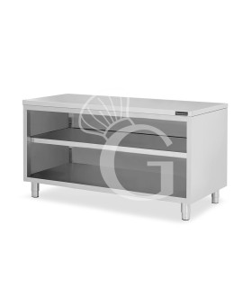 Offener Edelstahltisch 2 Regalböden B 1900 mm x T 600 mm x H 850 mm