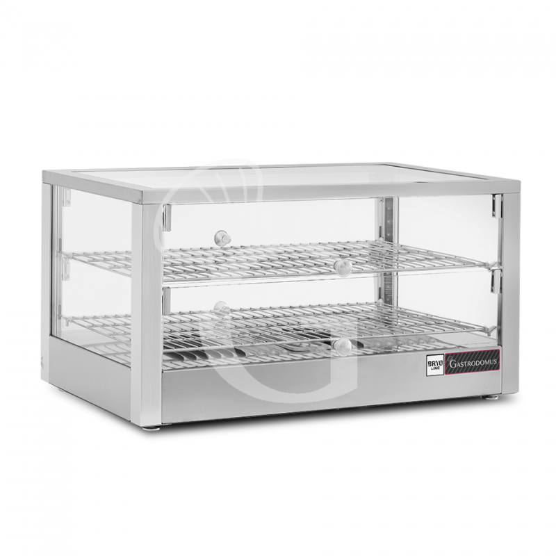 Wärmevitrine (80 L), Glas und Edelsthal, +30°C/+90°C, B 700 mm x T 400 mm x H 360 mm