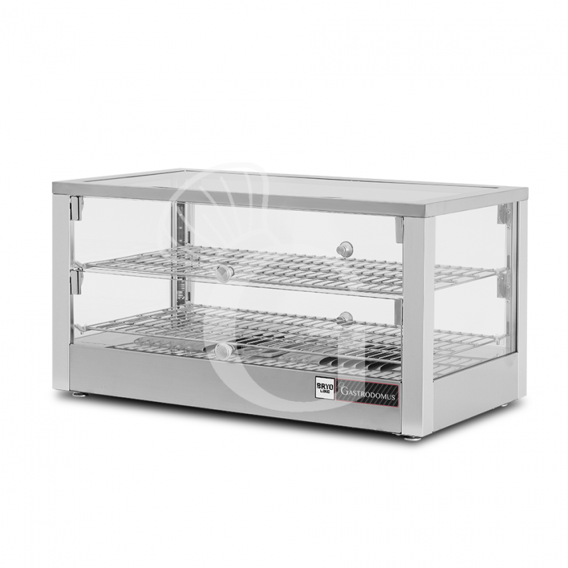Wärmevitrine (80 L), Glas und Edelsthal, +30°C/+90°C, B 700 mm x T 400 mm x H 360 mm