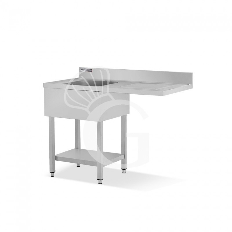 Spülmaschinen Spültisch, Edelstahl, 1 Becken, Abtropffläche rechts, B 1200 x T 600 x H 965 mm, Hahnloch (Ø 32 mm)