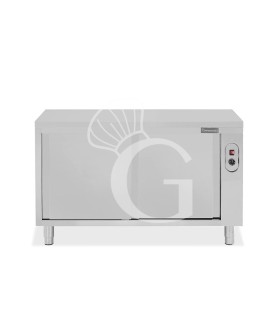 Beheizte durchreichetisch aus Edelstahl mit Schiebetüren B 1500 mm x T 600 mm x H 850 mm