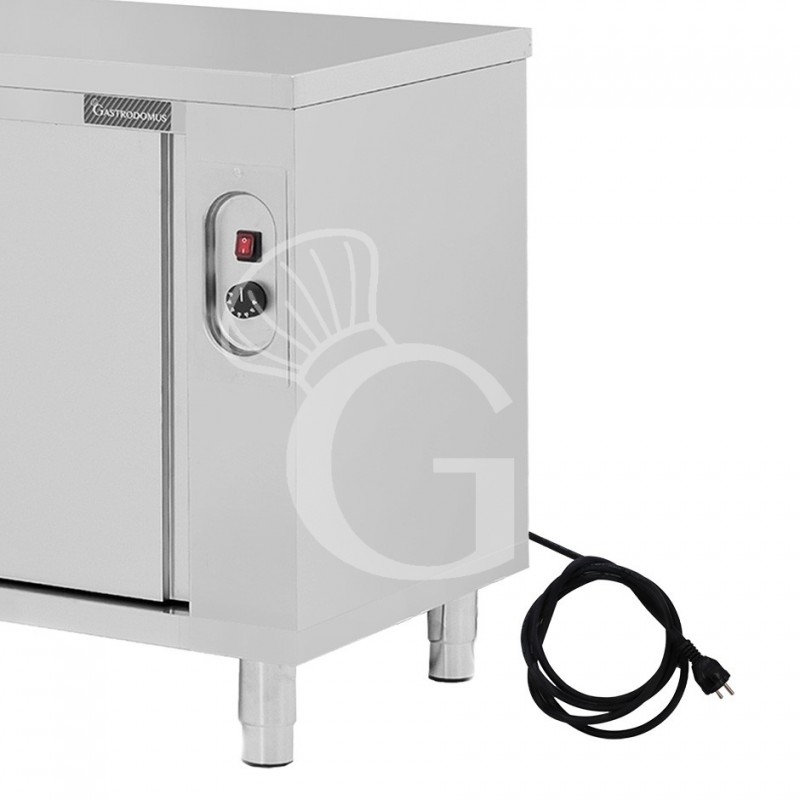 Beheizte durchreichetisch aus Edelstahl mit Schiebetüren B 2000 mm x T 600 mm x H 850 mm