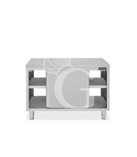 Durchreicheschrank, Edelstahl, Schiebetüren, B 1000 mm x 600 mm x  850 mm