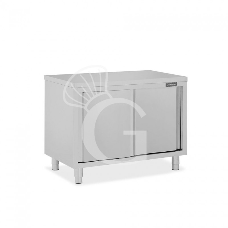 Durchreicheschrank, Edelstahl, Schiebetüren, B 1100 mm x 700 mm x  850 mm