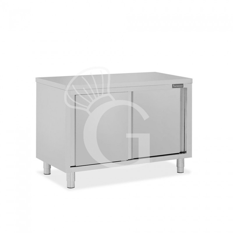 Durchreicheschrank, Edelstahl, Schiebetüren, B 1300 mm x 800 mm x  850 mm