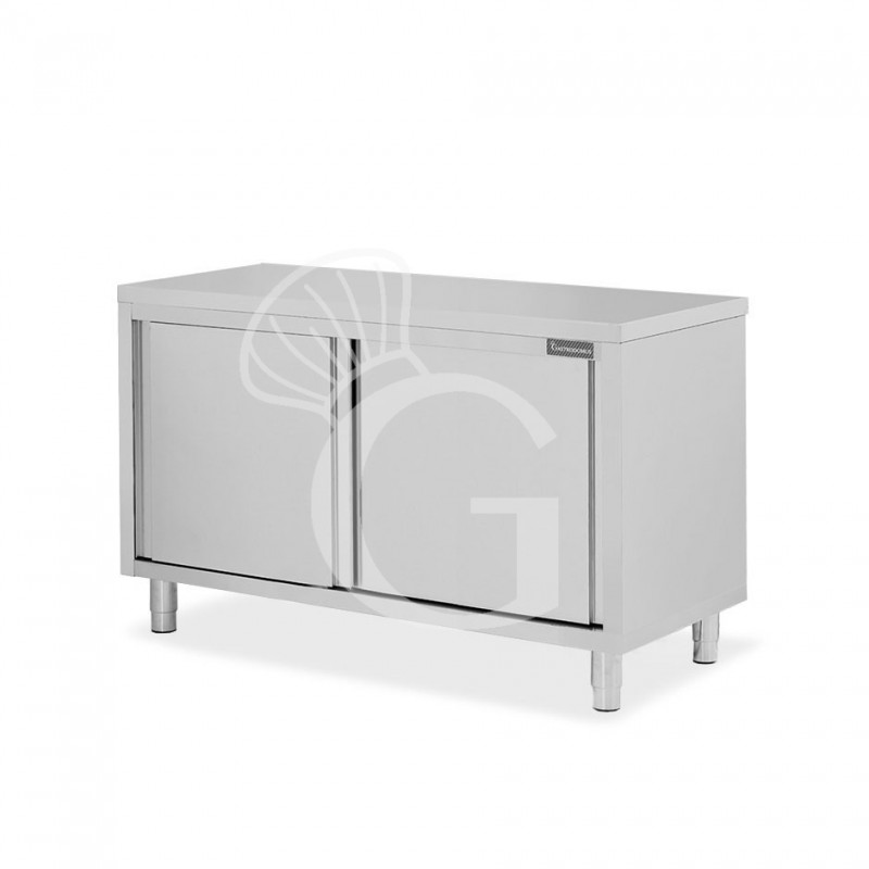 Durchreicheschrank, Edelstahl, Schiebetüren, B 1400 mm x 800 mm x  850 mm