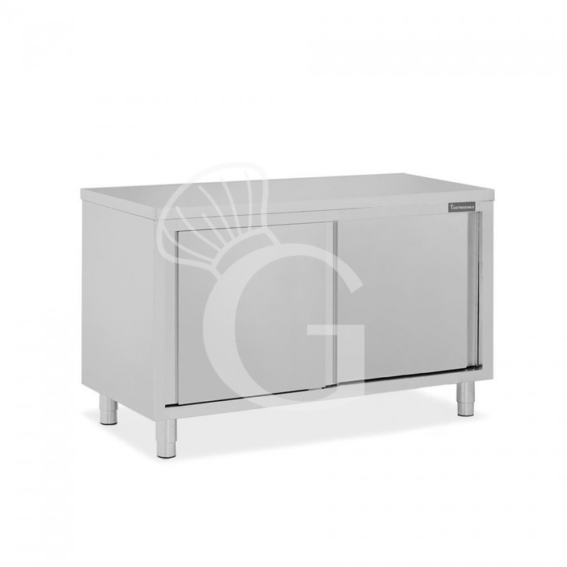 Durchreicheschrank, Edelstahl, Schiebetüren, B 1400 mm x 800 mm x  850 mm