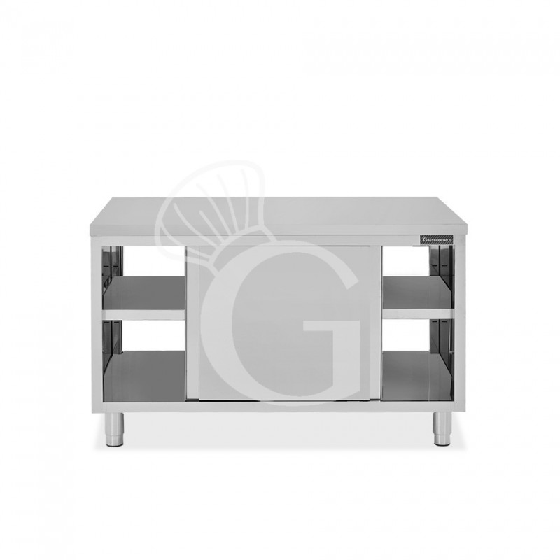 Durchreicheschrank, Edelstahl, Schiebetüren, B 1500 mm x 800 mm x  850 mm