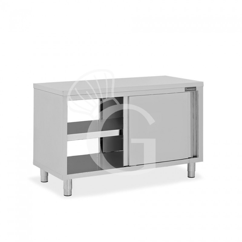 Durchreicheschrank, Edelstahl, Schiebetüren, B 1400 mm x 800 mm x  850 mm