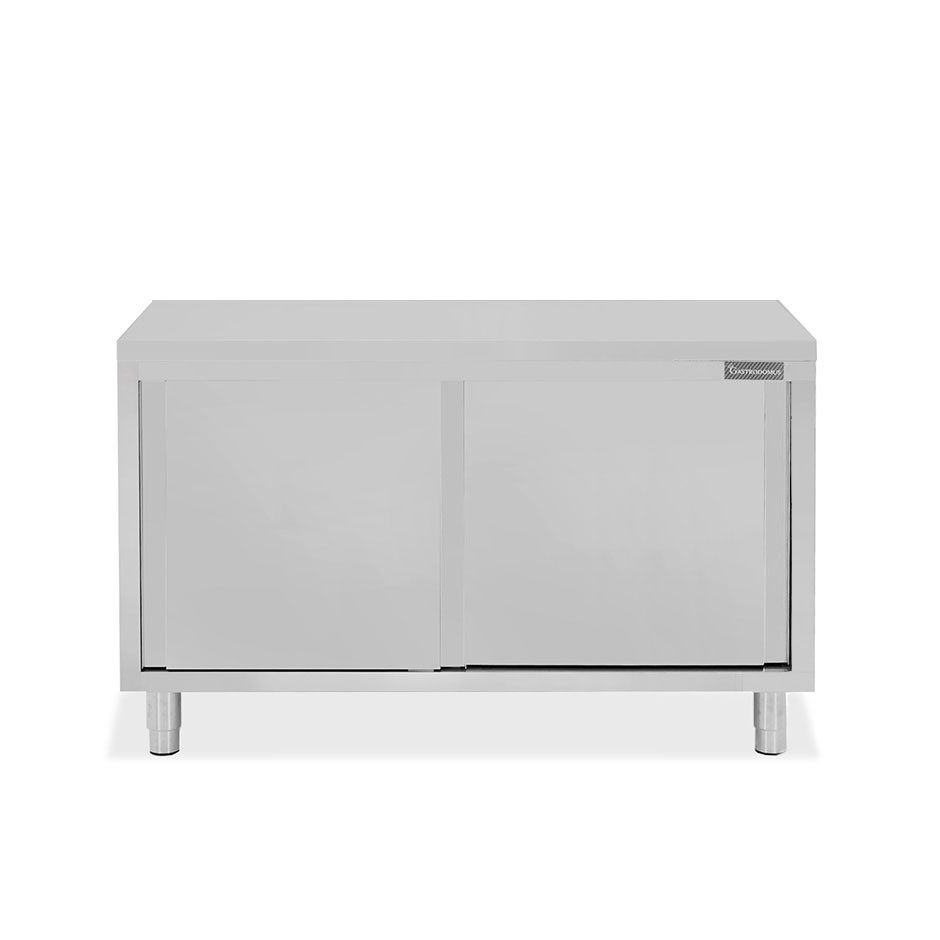 Durchreicheschrank, Edelstahl, Schiebetüren, B 1500 mm x 600 mm x  850 mm