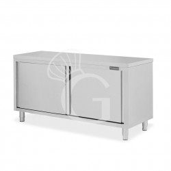 Durchreicheschrank, Edelstahl, Schiebetüren, B 1800 mm x 700 mm x  850 mm