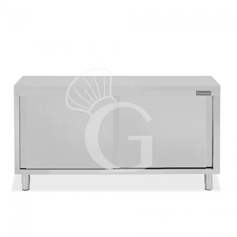 Durchreicheschrank, Edelstahl, Schiebetüren, B 1800 mm x 700 mm x  850 mm