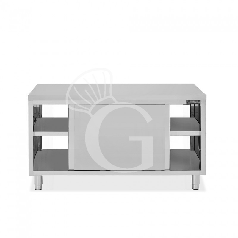 Durchreicheschrank, Edelstahl, Schiebetüren, B 1800 mm x 700 mm x  850 mm