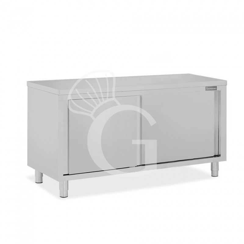 Durchreicheschrank, Edelstahl, Schiebetüren, B 1900 mm x 700 mm x  850 mm