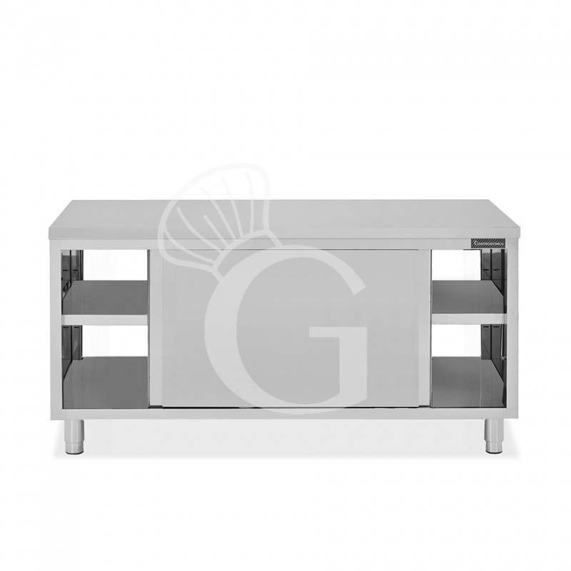 Durchreicheschrank, Edelstahl, Schiebetüren, B 2000 mm x 600 mm x  850 mm