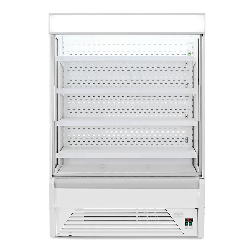 Wandkühlregal "Ettore" mit Umluftkühlung und Nachtvorhang, Temperatur +1°C/+10°C und L 1940 mm