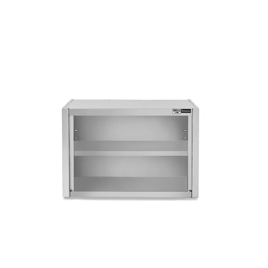 Offener Wandhängeschrank, Edelstahl, 1 Zwischenboden, B 600 mm x T 400 mm x H 650 mm