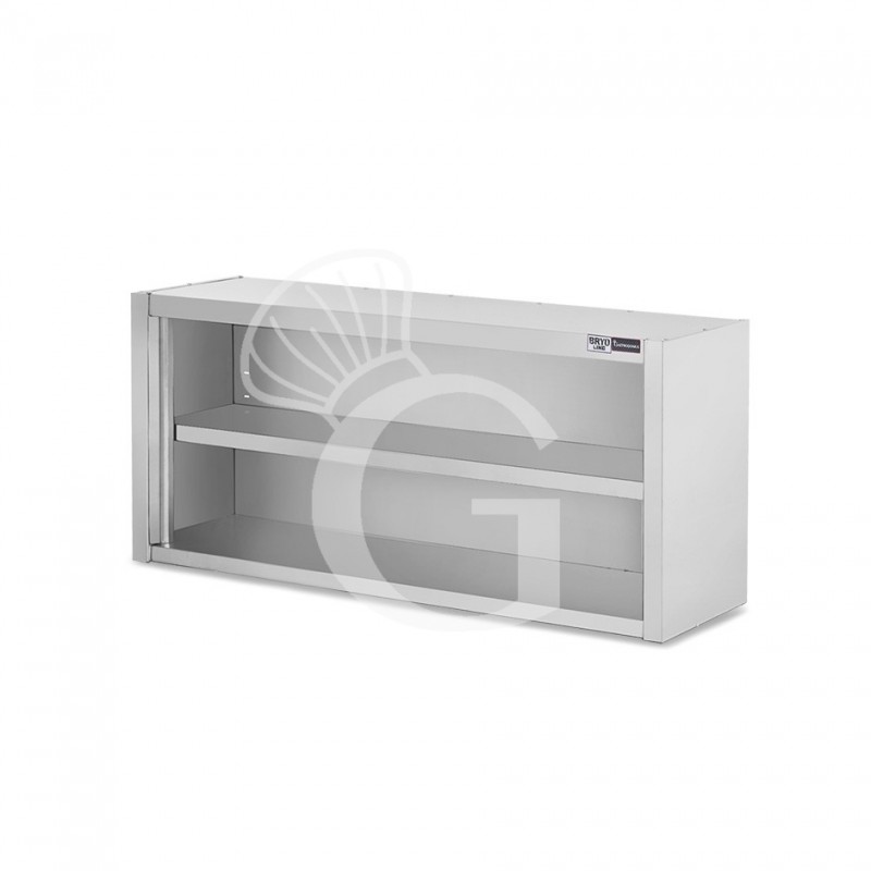 Offener Wandhängeschrank, Edelstahl, 1 Zwischenboden, B 1600 mm x T 400 mm x H 650 mm