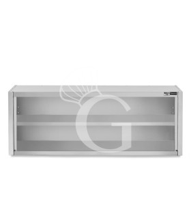 Offener Wandhängeschrank, Edelstahl, 1 Zwischenboden, B 2000 mm x T 400 mm x H 650 mm