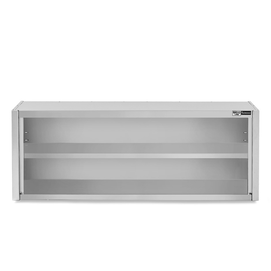 Offener Wandhängeschrank, Edelstahl, 1 Zwischenboden, B 2000 mm x T 400 mm x H 650 mm