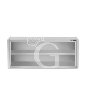 Offener Wandhängeschrank, Edelstahl, 1 Zwischenboden, B 1800 mm x T 400 mm x H 650 mm