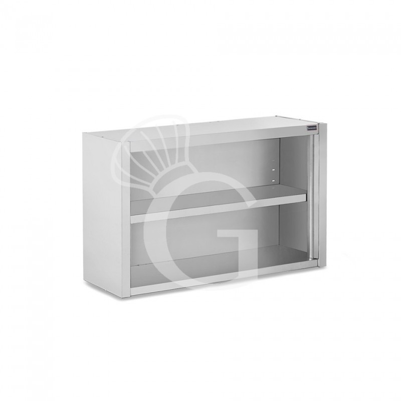 Offener Wandhängeschrank, Edelstahl, 1 Zwischenboden, B 1000 mm x T 400 mm x H 800 mm