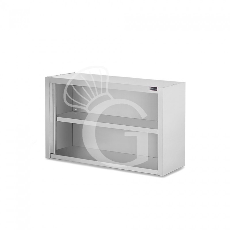 Offener Wandhängeschrank, Edelstahl, 1 Zwischenboden, B 1000 mm x T 400 mm x H 800 mm