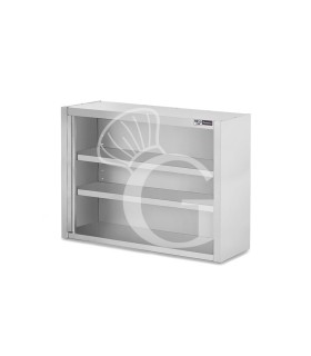 Offener Wandhängeschrank, Edelstahl, 2 Zwischenböden, B 1000 mm x T 400 mm x H 1000 mm