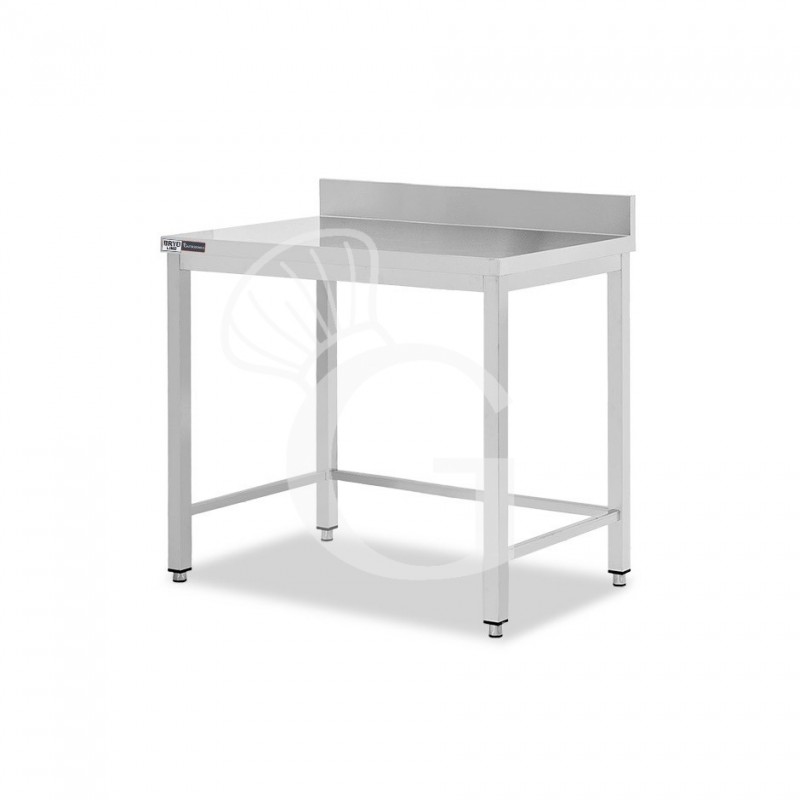 Edelstahltisch mit Aufkantung, B 600 mm X T 700 mm X H 965 mm