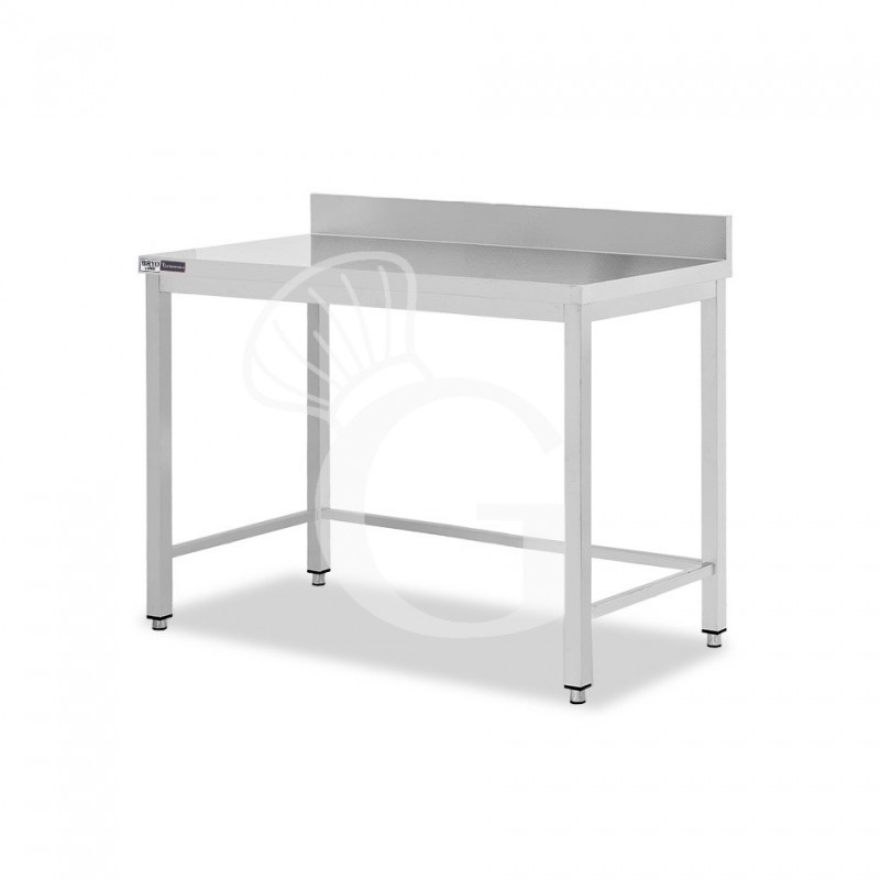 Edelstahltisch mit Aufkantung, B 900 mm X T 600 mm X H 965 mm