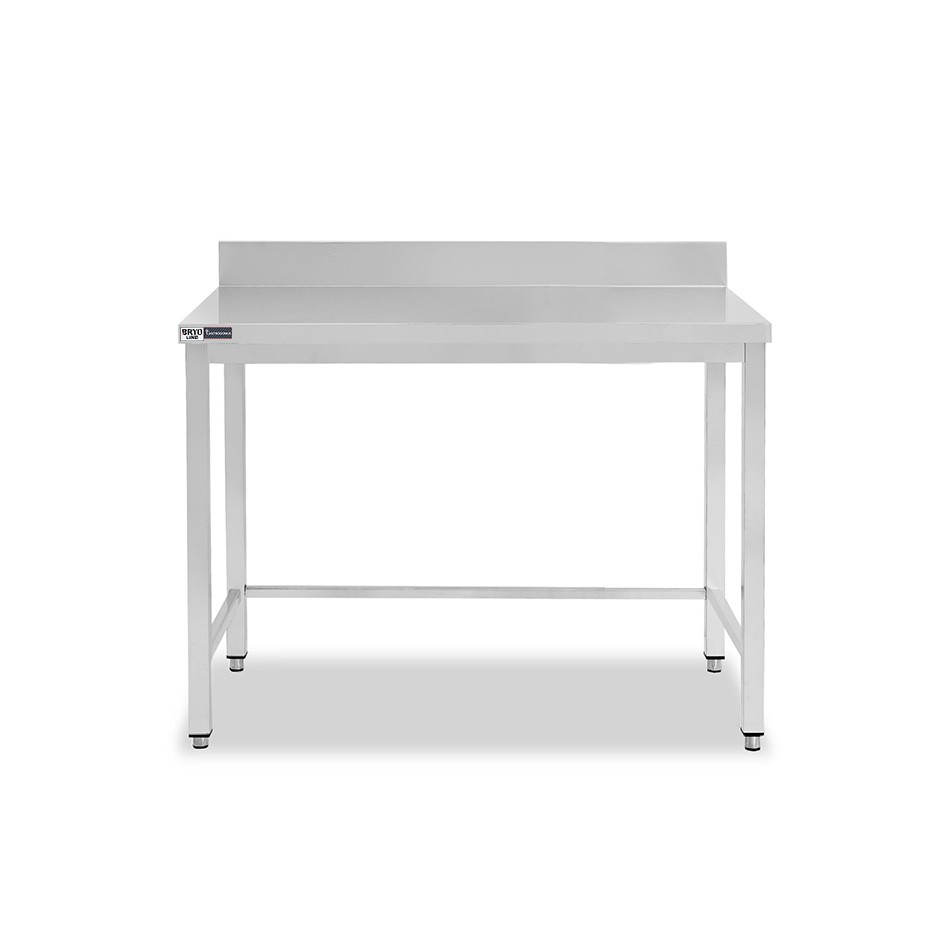 Edelstahltisch mit Aufkantung, B 900 mm X T 600 mm X H 965 mm