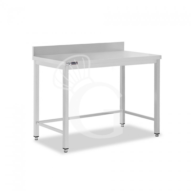 Edelstahltisch mit Aufkantung, B 900 mm X T 600 mm X H 965 mm