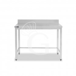 copy of Tavolo semplice in acciaio inox con alzatina e misure L 900 mm x P 800 mm x H 850 mm
