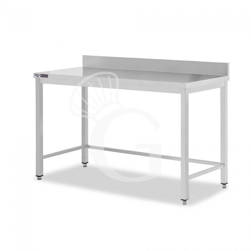 Edelstahltisch mit Aufkantung, B 1300 mm X T 600 mm X H 965 mm